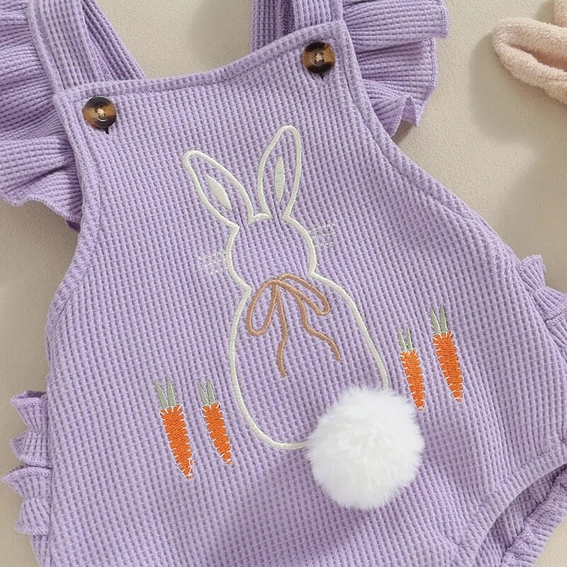 Fly Sleeve Bunny Backless Baby Romper   