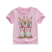 Bunny Boots Easter Toddler Tee Pink 2T