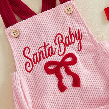 Sleeveless Bow Santa Baby Romper