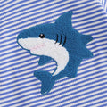 Short Sleeve Striped Shark Baby Romper Rompers The Trendy Toddlers 