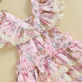 Fly Sleeve Easter Pink Lace Baby Romper Rompers The Trendy Toddlers 