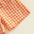 Short Sleeve Boo Checkered Shorts Toddler Set