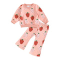 Strawberry Flared Toddler Set Pink 9-12 M 