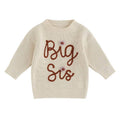 Big Sis Knitted Toddler Sweater Beige 3-6 M 