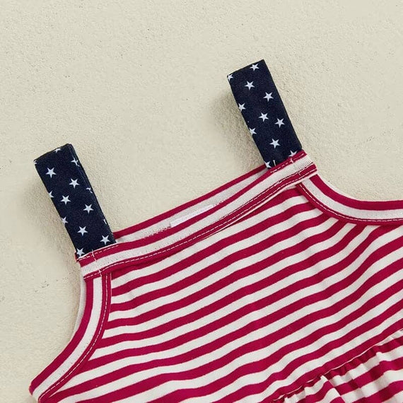 Sleeveless Striped Stars Baby Set