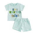 Short Sleeve Egg Hunter Baby Set Green 3-6 M