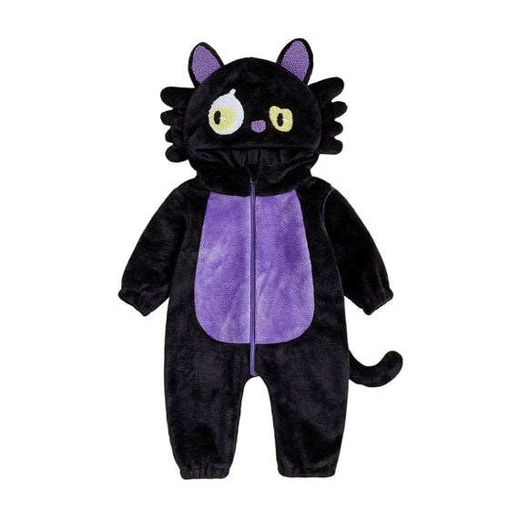 Long Sleeve Black Cat Hooded Baby Costume