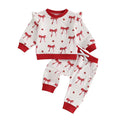 Long Sleeve Valentine's Bows Baby Set