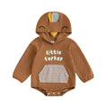 Long Sleeve Little Turkey Hooded Baby Jumpsuit