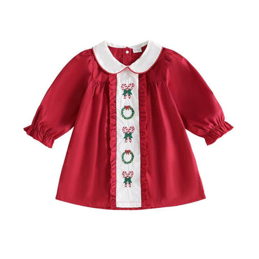 Long Sleeve Collar Christmas Toddler Dress Dresses The Trendy Toddlers 