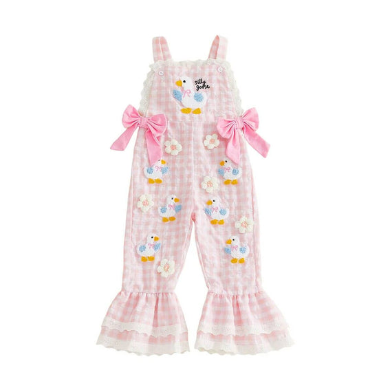 Silly Goose Checkered Toddler Jumpsuit