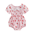 Watermelon Lace Baby Romper Pink 0-3 M