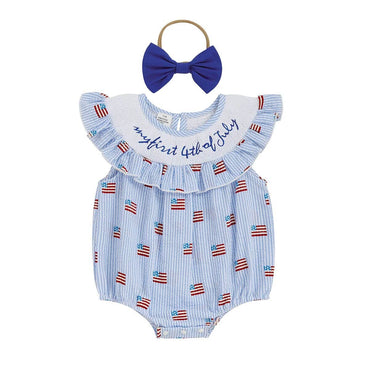 My First 4th of July Striped Baby Romper