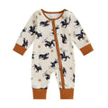 Long Sleeve Zipper Cowboys Baby Jumpsuit