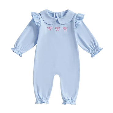 Long Sleeve Blue Collar Baby Jumpsuit