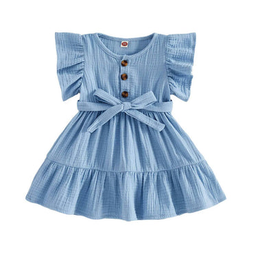Flutter Sleeve Solid Toddler Dress