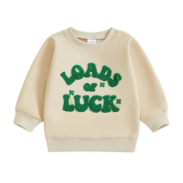 Loads of Luck Toddler Sweatshirt Beige 9-12 M