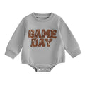 Long Sleeve Game Day Baby Bodysuit Bodysuit The Trendy Toddlers Gray 0-3 M 
