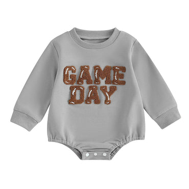 Long Sleeve Game Day Baby Bodysuit Gray 0-3 M 