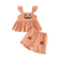Fly Sleeve Halloween Checkered Toddler Set