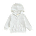 Solid Zip-Up Toddler Hoodie White 12-18 M 