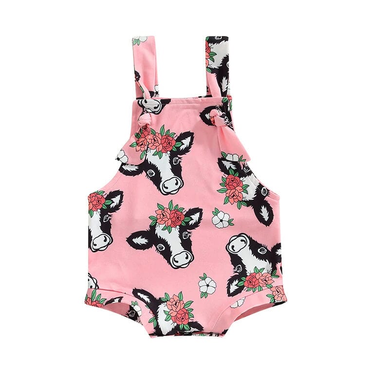 Cow print romper sales baby