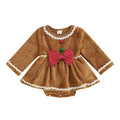 Long Sleeve Gingerbread Baby Costume Romper   