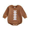 Long Sleeve Football Waffle Baby Bodysuit