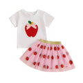 Short Sleeve Apple Skirt Toddler Set