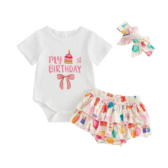 My First Birthday Ruffled Baby Set Sets The Trendy Toddlers 