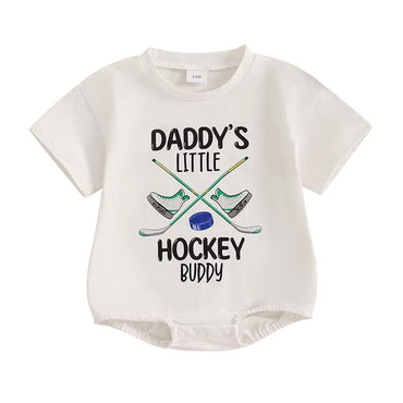 Daddy's Little Hockey Buddy Baby Bodysuit