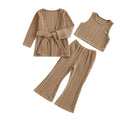 Long Sleeve Solid Ribbed Toddler Set   