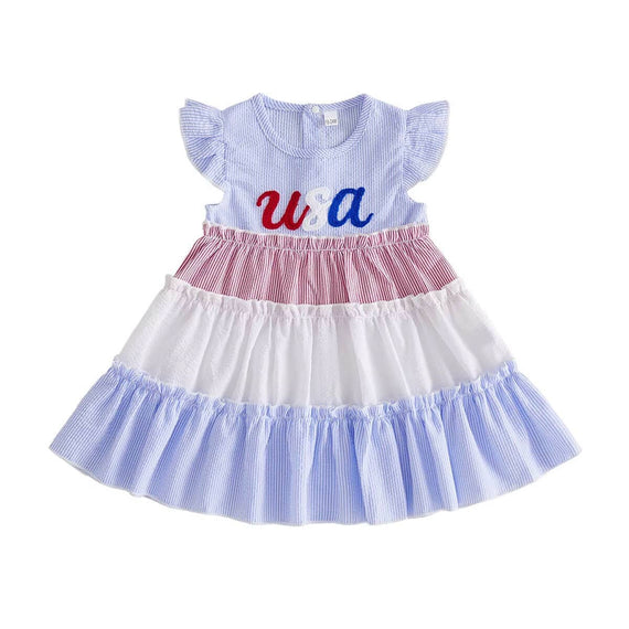 Fly Sleeve USA Ruffled Toddler Dress