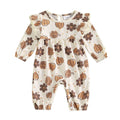 Long Sleeve Floral Pumpkin Baby Jumpsuit   