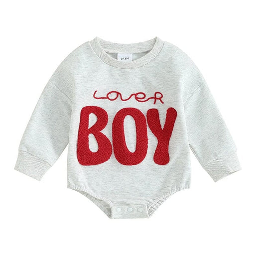 Lover Boy Baby Bodysuit Gray 0-3 M 