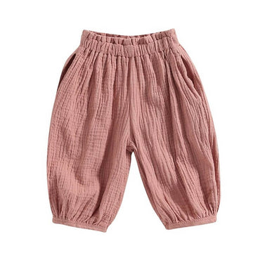 Solid Harem Toddler Pants Pink 9-12 M 