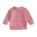 Long Sleeve Striped Toddler Cardigan Red 9-12 M
