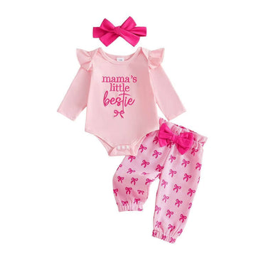 Long Sleeve Mama's Little Bestie Baby Set Sets The Trendy Toddlers 