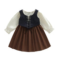 Long Sleeve Vintage Vest Toddler Dress Costume