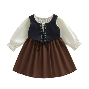 Long Sleeve Vintage Vest Toddler Dress Costume