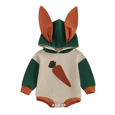 Long Sleeve Bunny Carrot Baby Bodysuit   