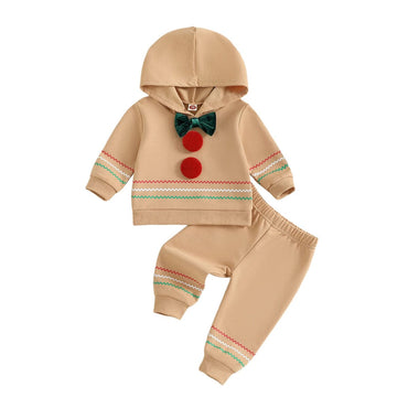 Long Sleeve Gingerbread Hooded Baby Set