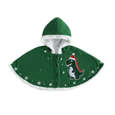 Christmas Dino Hooded Toddler Cape