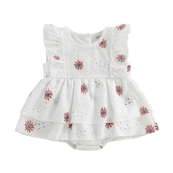 Flutter Sleeve 4th of July Baby Romper