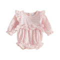 Long Sleeve Gingham Bows Baby Romper Rompers The Trendy Toddlers 