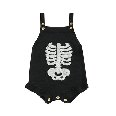 Sleeveless Skeleton Knit Baby Romper