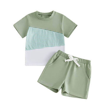 Short Sleeve Color Block Solid Shorts Toddler Set Sets The Trendy Toddlers 