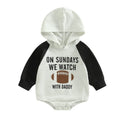 Sunday Football Hooded Baby Bodysuit Black 0-3 M 