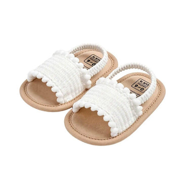Pom Pom Baby Sandals White 1
