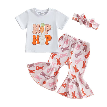 Short Sleeve Hip Hop Flared Pants Toddler Set